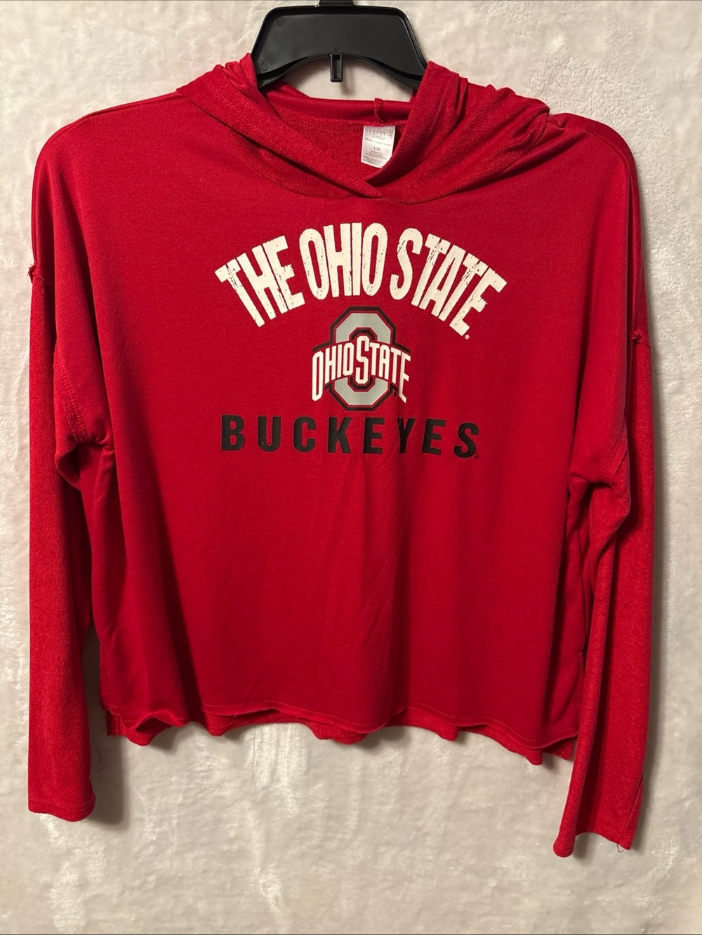 Ohio State Buckeyes Women's Red Hooded Pullover Sweatshirt